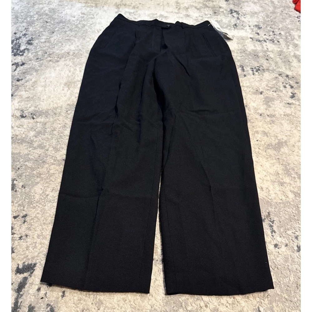 Nygard Collection Black Dress Pants High Rise Pleated Lined Womens Sz 12 Veg